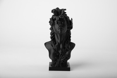 Frauen büste mit - blumen, –