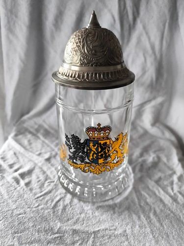 Bierkrug mit zinndeckel - mit, –
