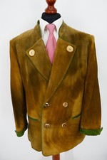 Zeiler Trachten Lederjacke Gr.52 100% Leder Olivbraun Top Zustand