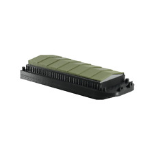 Spur N Binnenschiff mit Ladeluke grün geschlossen, Barge, Hafenleichter, Schiff