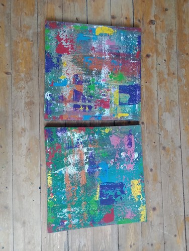 Original kunst modern acryl - ,