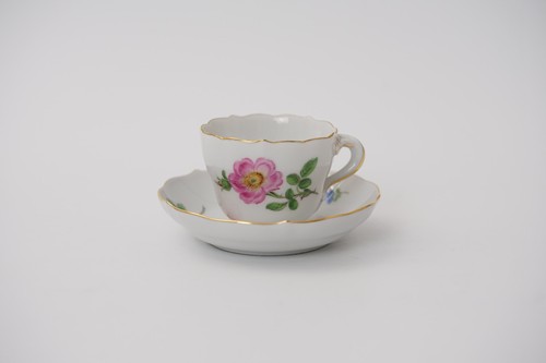 Meissen rote rose mokkatasse - meissen,
