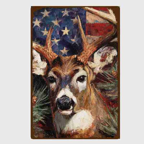 Blechschild hirsch vor - blechschild,