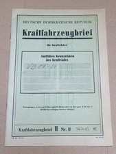 KFZ Brief Kraftfahrzeugbrief