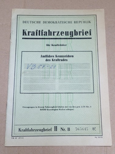 Kfz brief kraftfahrzeugbrief - brief,