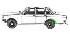 Reparaturblech - Radlauf links hinten,hinterer Teil für Volvo 140, 164, 240