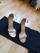 schuhe damen 40 Gold mit Absatz gerade Theater Karneval zum goldenen Kostüm