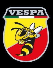 Vespa Emblem Kaskade Aufkleber inkl. Halter schwarz