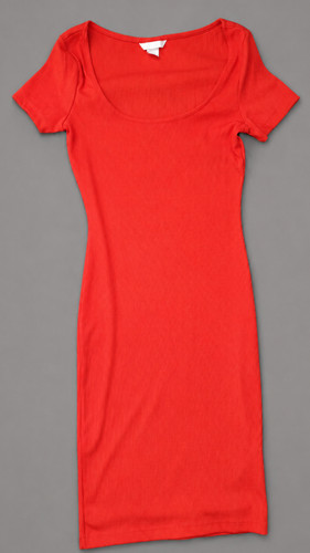 Maxikleid rot xs gerippt - h&m,