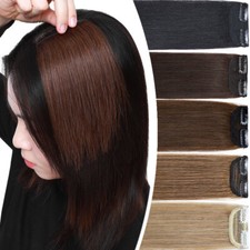 Echthaar Clip in Remy Human Hair Extensions Ein-Stück Haarteil Dick Tressen Weft