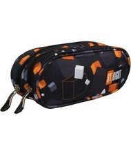 ST.RIGHT Mäppchen 3D CUBES Schwarz Grau Federmappe Federtasche Stifte Etui Junge