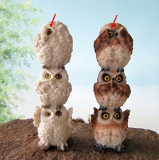 3 weise Eulen 20cm Schneeeule