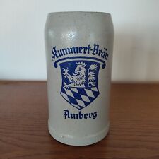 Bierkrug Kummert Bräu Amberg Brauerei Reklame Maß 1 Liter Steinzeug Alt Bayern