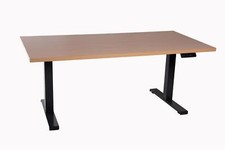 Bürotisch Schreibtisch elektrisch höhenverstellbar schwarz Tisch Buche 160x80cm