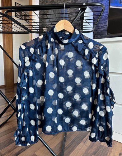 Zara bluse blau punkte - zara,