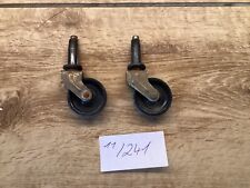 2 Möbelrollen Kunststoff -Metall für Rolladenschrank Möbel Stuhl klein alt