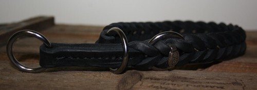 Halsband fettleder schwarz - halsband,