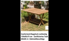 Gartenklapptisch aus Teakholz Naturbelassen