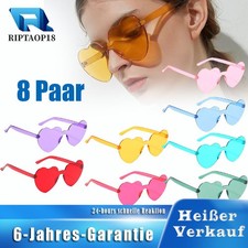 Modisch Liebe Herzform Sonnenbrille Spaß Party Festival Brille Farbe Sommer DE