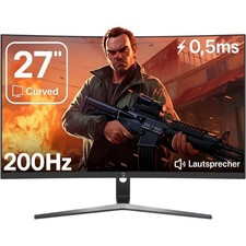 GAMEPOWER 27 zoll Curved Gaming Monitor 200Hz PC Bildschirm mit Lautsprecher T50
