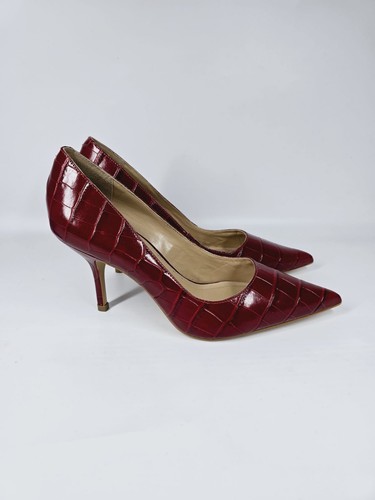 Dune red leder pumps - red, glänzend