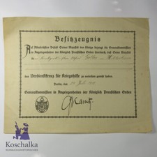Besitzzeugnis verdienstkreuz - besitzzeugnis,