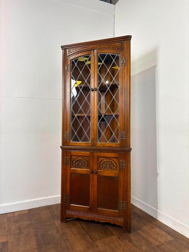 Vintage alte eckvitrine mit - eckvitrine,