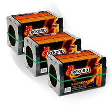 Rekord Kaminbriketts Kohle 30 kg Braunkohle 3x10kg Bündelbriketts Brennstoffe
