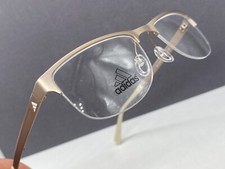 Adidas Brille Herren Damen Gold Rechteckig Halbrand AF15 NP: 209€
