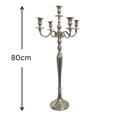 Kerzenständer 5-Arm H.80cm Metal Silber Deko Hochzeit Tischdeko Kerzenleuchter