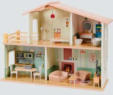 GROßES HOLZ - PUPPENHAUS  , MÖBLIERT , NACHHALTIG , TOP ARTIKEL , BLICKFANG 