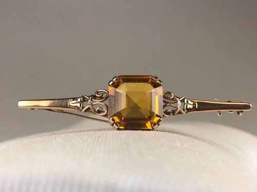Jugenstil gelbgoldbrosche - jugenstil,