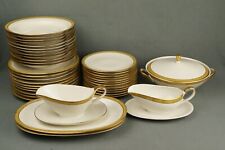 OSCAR SCHALLER elfenbein Goldrand schönes altes Speiseservice 10P 39tlg