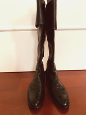 PINO CONVERTINI Damen-Stiefel Gr. 38 ? Schwarz Budapester Stil, Leder-Stiefel