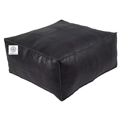 Leder ottoman schwarz pouf - leder,