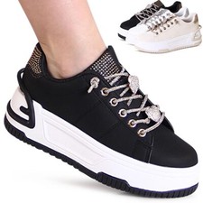 Damen plateau sneaker glitzer - plateau,