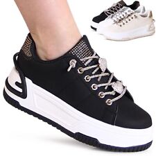 Damen Plateau Sneaker Glitzer