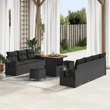 vidaXL Garten-Sofa-Set 10 pcs Grau Poly-Rattan