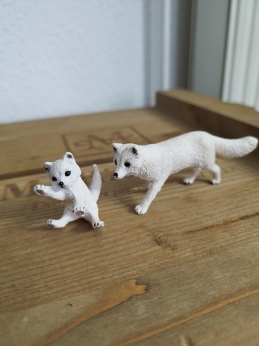Schleich polarfuchs mit jungem - polarfuchs,