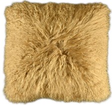 Tibet Lammfell Kissenbezug Braun gelockt ca. 50 x 50 cm Lammfell Kissen