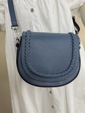 100%Leder Jeansblau blau