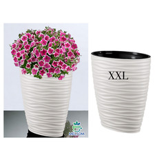 Blumenkübel Slim Welle Blumentopf Pflanzgefäß 3D Effekt Farben Weiß XXL H:60cm