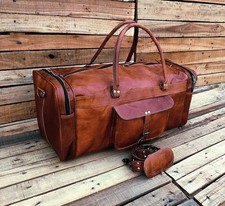 Ledertasche Vintage Reisegepäck Wochenende Duffle Gym Duffel Echte Männer Reiset