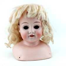 Mohair Puppenperücke, hellblond, Handarbeit, für französische Puppen, Umfang 8,6"