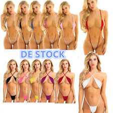 DE Damen Micro Mini Bikini Beachwear Monokini Transparent Stringbody Bodysuits