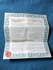 Rolex Zertifikat Garantie für