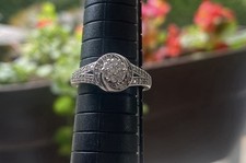10kt massives weißgold - 10kt, halo
