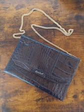 Da-Leder Abendtasche Schwarz