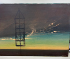 G/8 Gemälde / Wandbilder / Himmel und Meer nach Unwetter mit Turm / 70 x 50