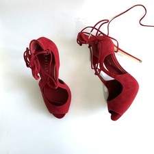 LE SILLA SCHUHE SKLAVENSANDALEN WILDLEDER ROT